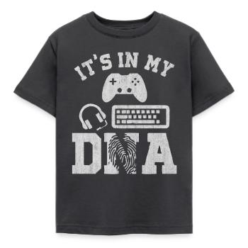 gamer, pro gamer, online gaming, gaming, video gam - Kinder T-Shirt - Dunkelgrau - Vorne - AI Model Kid Female (0cm)