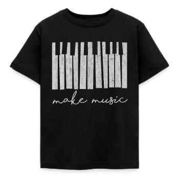 Music, instrument, learning instrument, instrument s - Kids' T-Shirt - black - Front - AI Model Kid Female (0cm)