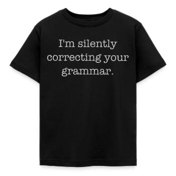 English teacher teacher, English teacher, English - Kids' T-Shirt - black - Front - AI Model Kid Female (0cm)