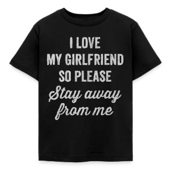 Girlfriend, boyfriend, girlfriend, friend, relationship - Kids' T-Shirt - black - Front - AI Model Kid Female (0cm)