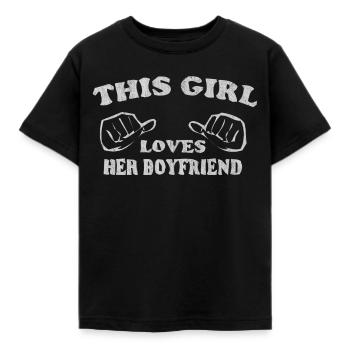 Girlfriend, boyfriend, girlfriend, friend, relationship - Kids' T-Shirt - black - Front - AI Model Kid Female (0cm)