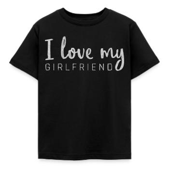 Girlfriend, boyfriend, girlfriend, friend, relationship - Kids' T-Shirt - black - Front - AI Model Kid Female (0cm)