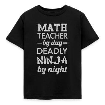 Math, math, math teacher, math lecturer, - Kids' T-Shirt - black - Front - AI Model Kid Female (0cm)