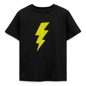 La foudre, la foudre, le symbole de la foudre, la foudre, - T-shirt Enfant - noir - Devant - AI Model Kid Female (0cm)