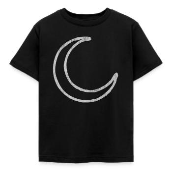 Moon, Crescent Moon, Crescent, Moon Sign, Moon Sym - Kids' T-Shirt - black - Front - AI Model Kid Female (0cm)