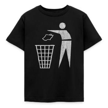 Recycling Zeichen, Recycling Symbol, Müllverwertun - Kinder T-Shirt - Schwarz - Vorne - AI Model Kid Female (0cm)