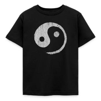 yin yang, yin et yang, noir et blanc, yin yang - T-shirt Enfant - noir - Devant - AI Model Kid Female (0cm)
