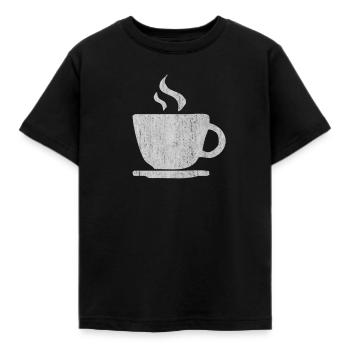 Cup of coffee, coffee cup, cup of coffee symbol, Ta - Kids' T-Shirt - black - Front - AI Model Kid Female (0cm)