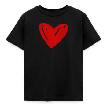 Le coeur, le symbole du cœur, les signes du cœur, les cœurs, les cœurs, - T-shirt Enfant - noir - Devant - AI Model Kid Female (0cm)