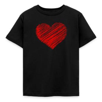 Le coeur, le symbole du cœur, les signes du cœur, les cœurs, les cœurs, - T-shirt Enfant - noir - Devant - AI Model Kid Female (0cm)