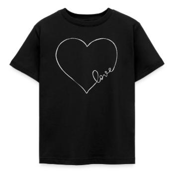 Le coeur, le symbole du cœur, les signes du cœur, les cœurs, les cœurs, - T-shirt Enfant - noir - Devant - AI Model Kid Female (0cm)