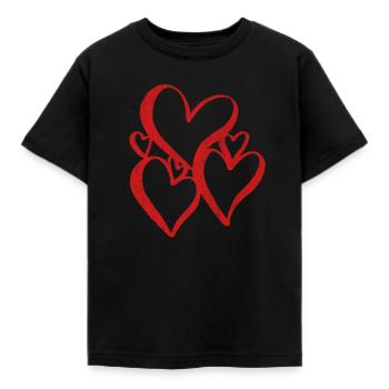 Le coeur, le symbole du cœur, les signes du cœur, les cœurs, les cœurs, - T-shirt Enfant - noir - Devant - AI Model Kid Female (0cm)