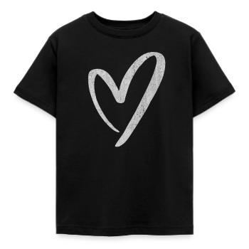 Le coeur, le symbole du cœur, les signes du cœur, les cœurs, les cœurs, - T-shirt Enfant - noir - Devant - AI Model Kid Female (0cm)