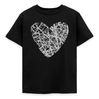 Le coeur, le symbole du cœur, les signes du cœur, les cœurs, les cœurs, - T-shirt Enfant - noir - Devant - AI Model Kid Female (0cm)