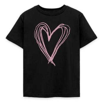 Le coeur, le symbole du cœur, les signes du cœur, les cœurs, les cœurs, - T-shirt Enfant - noir - Devant - AI Model Kid Female (0cm)