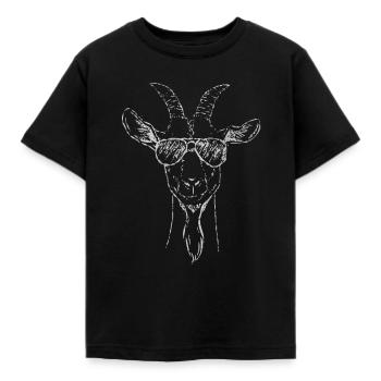 Chèvre, chèvres, drôle de chèvre, animaux de la ferme, ferme - T-shirt Enfant - noir - Devant - AI Model Kid Female (0cm)