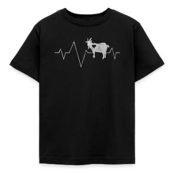 Chèvre, chèvres, drôle de chèvre, animaux de la ferme, ferme - T-shirt Enfant - noir - Devant - AI Model Kid Female (0cm)