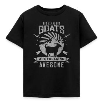 Chèvre, chèvres, drôle de chèvre, animaux de la ferme, ferme - T-shirt Enfant - noir - Devant - AI Model Kid Female (0cm)