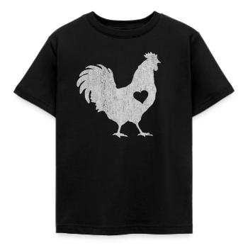 Poulet, poulet, poulet, poulet, coq, loin - T-shirt Enfant - noir - Devant - AI Model Kid Female (0cm)