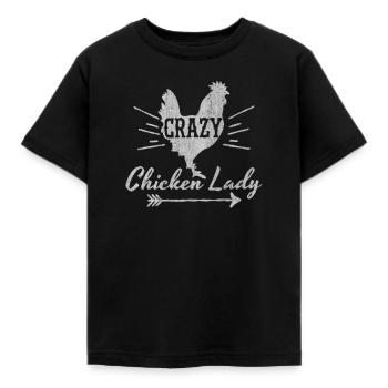 Poulet, poulet, poulet, poulet, coq, loin - T-shirt Enfant - noir - Devant - AI Model Kid Female (0cm)