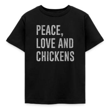Poulet, poulet, poulet, poulet, coq, loin - T-shirt Enfant - noir - Devant - AI Model Kid Female (0cm)