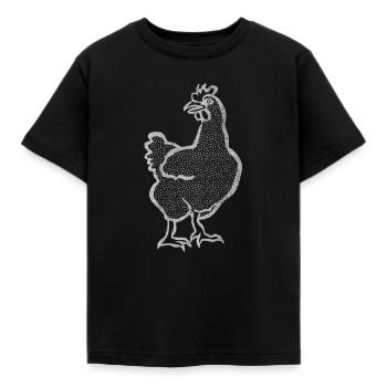 Poulet, poulet, poulet, poulet, coq, loin - T-shirt Enfant - noir - Devant - AI Model Kid Female (0cm)