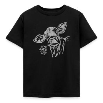 Vache, vaches, animaux de la ferme, animaux de la ferme Vaches, produits laitiers k - T-shirt Enfant - noir - Devant - AI Model Kid Female (0cm)