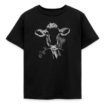 Vache, vaches, animaux de la ferme, animaux de la ferme Vaches, produits laitiers k - T-shirt Enfant - noir - Devant - AI Model Kid Female (0cm)