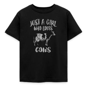 Vache, Vaches, Animaux de ferme, Animaux de ferme Vaches, Lait - T-shirt Enfant - noir - Devant - AI Model Kid Female (0cm)