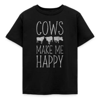 Vache, Vaches, Animaux de ferme, Animaux de ferme Vaches, Lait - T-shirt Enfant - noir - Devant - AI Model Kid Female (0cm)