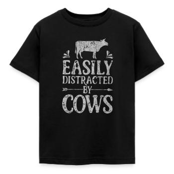 Vache, Vaches, Animaux de ferme, Animaux de ferme Vaches, Lait - T-shirt Enfant - noir - Devant - AI Model Kid Female (0cm)