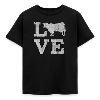 Vache, Vaches, Animaux de ferme, Animaux de ferme Vaches, Lait - T-shirt Enfant - noir - Devant - AI Model Kid Female (0cm)