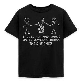 Grillen, Grill, Grill wetter, Fleisch grillen, Pap - Kinder T-Shirt - Schwarz - Vorne - AI Model Kid Female (0cm)