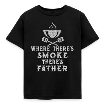 Grillen, Grill, Grill wetter, Fleisch grillen, Pap - Kinder T-Shirt - Schwarz - Vorne - AI Model Kid Female (0cm)
