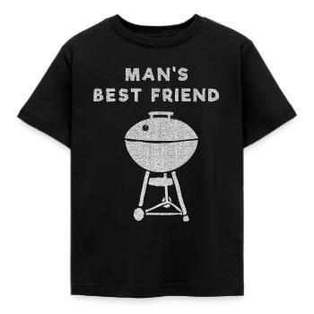 Grillen, Grill, Grill wetter, Fleisch grillen, Pap - Kinder T-Shirt - Schwarz - Vorne - AI Model Kid Female (0cm)