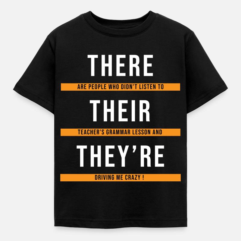 Lehrer Grammatik Englisch - Kinder T-Shirt - Schwarz