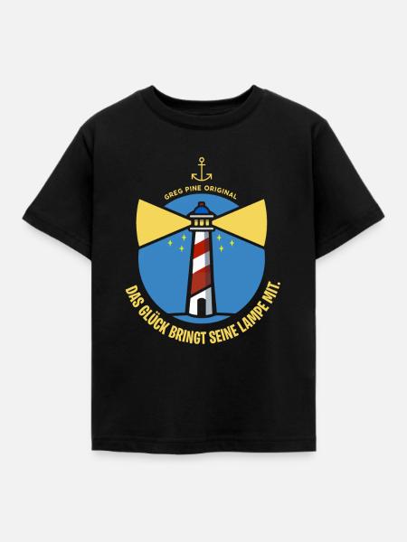 Le bonheur amène sa lampe - T-shirt Enfant - noir