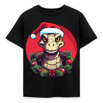 Snakes Christmas - Kids' T-Shirt - black - Front - AI Model Kid Female (0cm)
