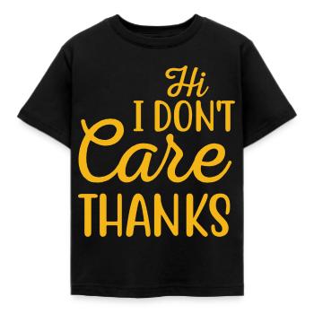 Salut je m’en fiche merci sarcastique nouveauté drôle - T-shirt Enfant - noir - Devant - AI Model Kid Female (0cm)