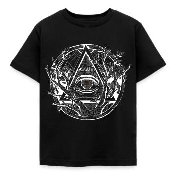 L’œil | Oeil providentiel - T-shirt Enfant - noir - Devant - AI Model Kid Female (0cm)