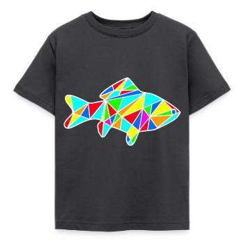 fish - Kids' T-Shirt - dark grey - Front - AI Model Kid Female (0cm)