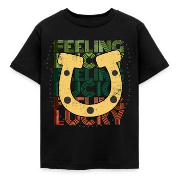 Feeling Lucky St. Patrick's Day Clover - Kids' T-Shirt - black - Front - AI Model Kid Female (0cm)