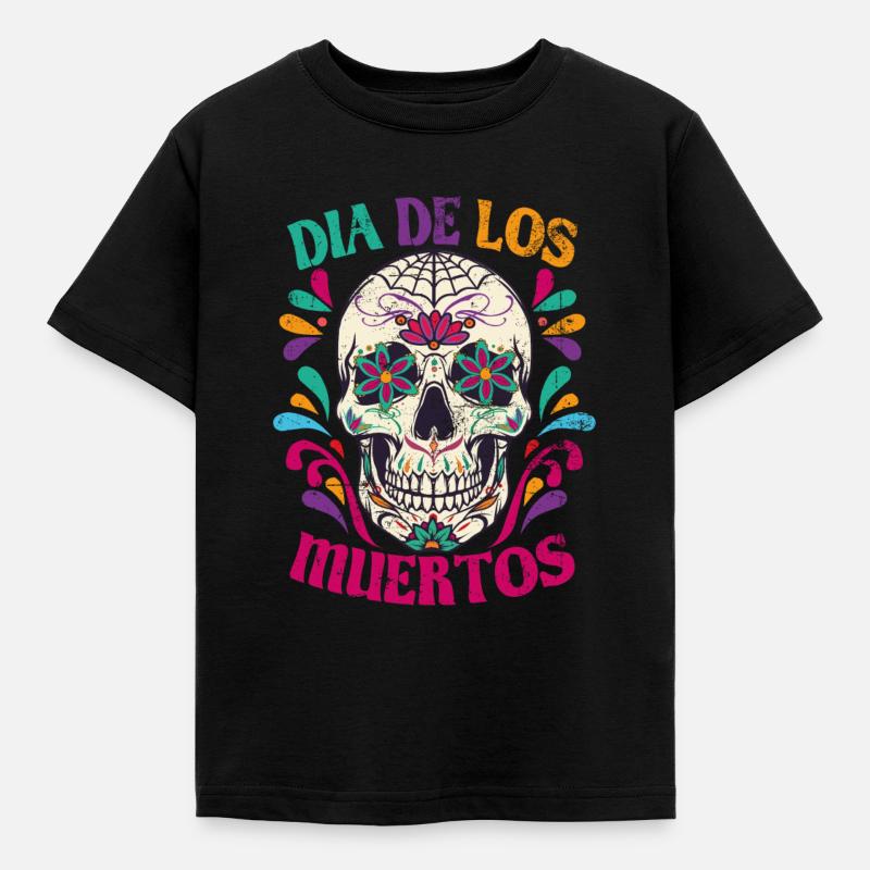 Dia de los muertos - Lasten t-paita - musta