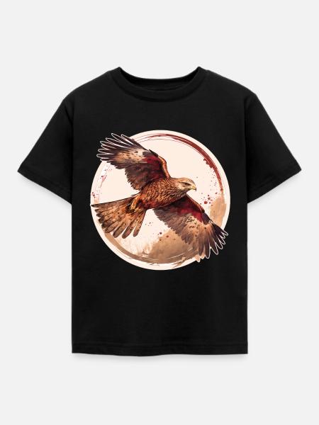 Rotmilan Greifvogel - Kinder T-Shirt - Schwarz