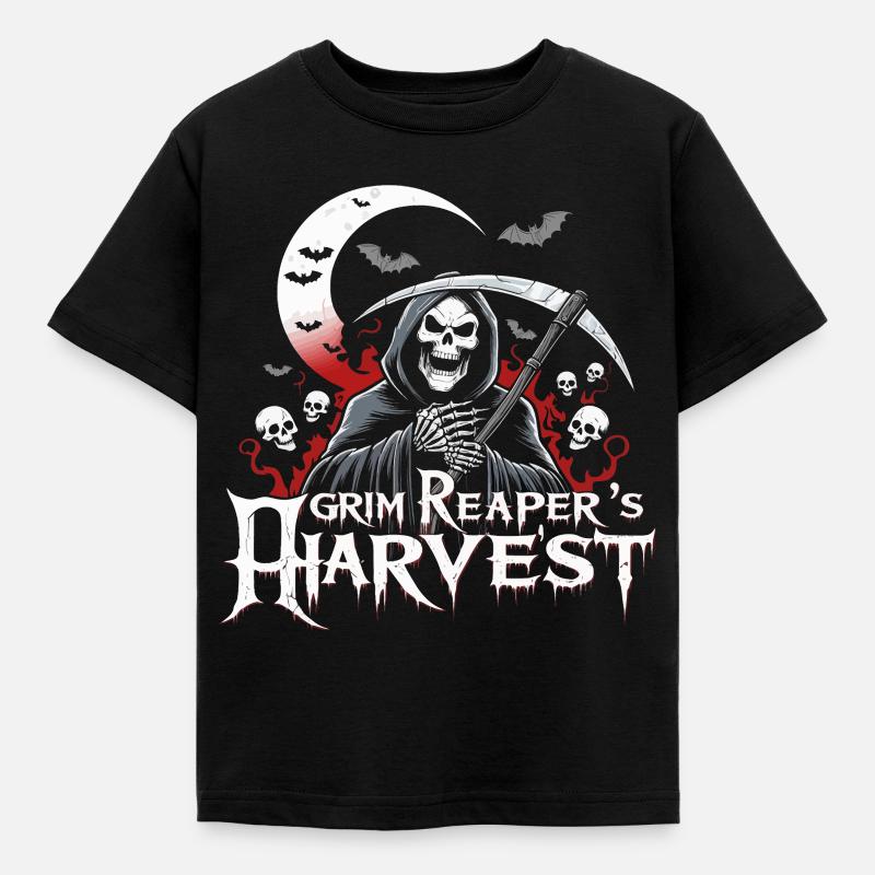 Ernte Sensenmann - Kinder T-Shirt - Schwarz