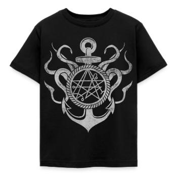 Ancient Anchor - Kids' T-Shirt - black - Front - AI Model Kid Female (0cm)