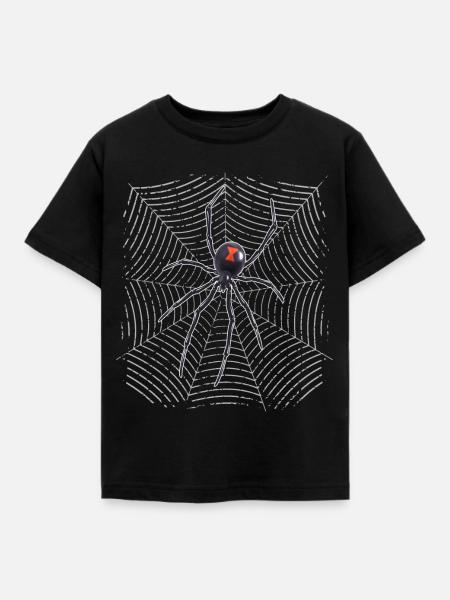 Spinne im Netz - Kinder T-Shirt - Schwarz