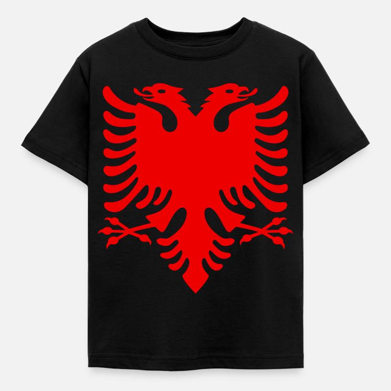 Albanian eagle - Kids' T-Shirt - black