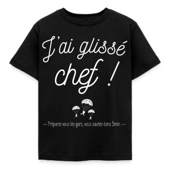 T-shirt j'ai glisse chef - T-shirt Enfant - noir - Devant - AI Model Kid Female (0cm)