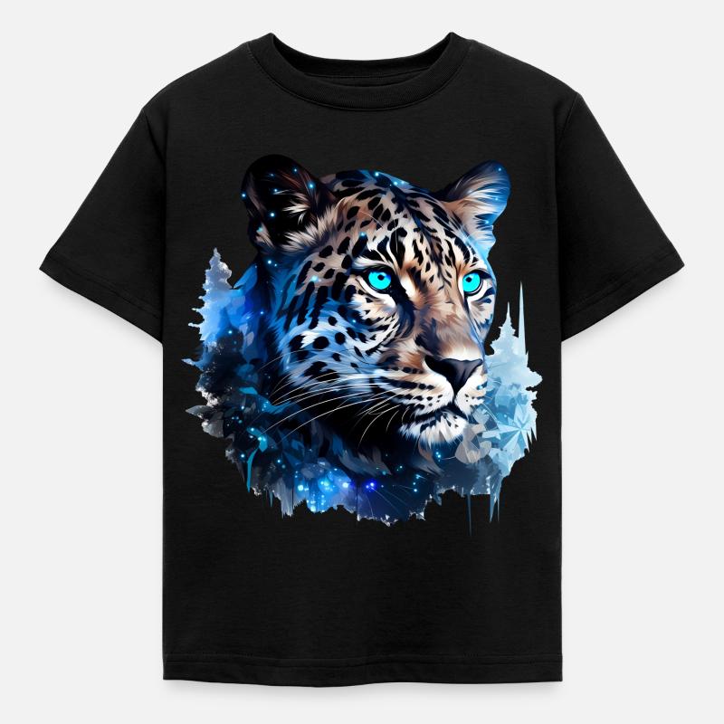 Leopard - Kinder T-Shirt - Schwarz
